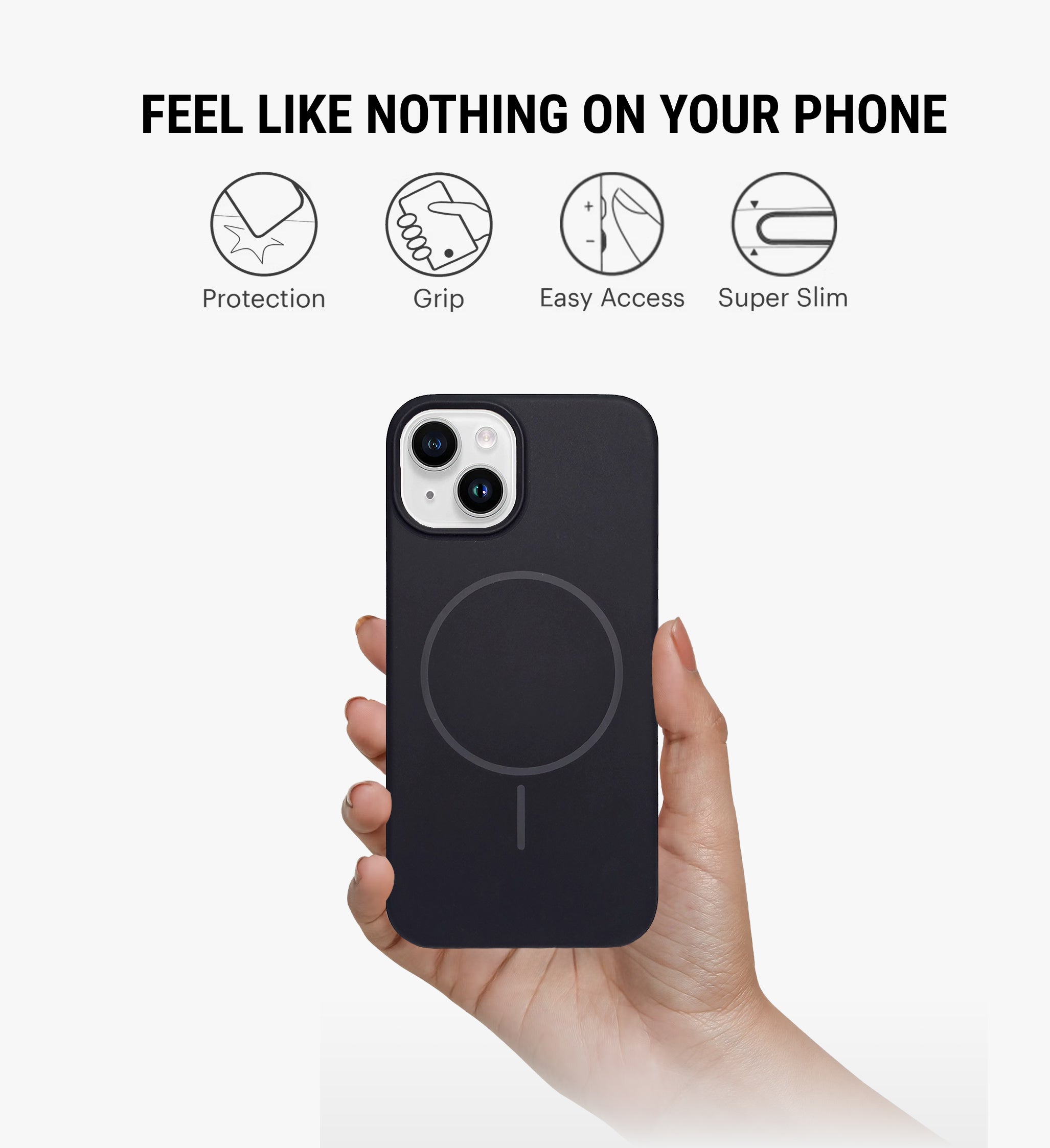Silicone Magsafe Phone Case Cover for iPhone 13 - Black