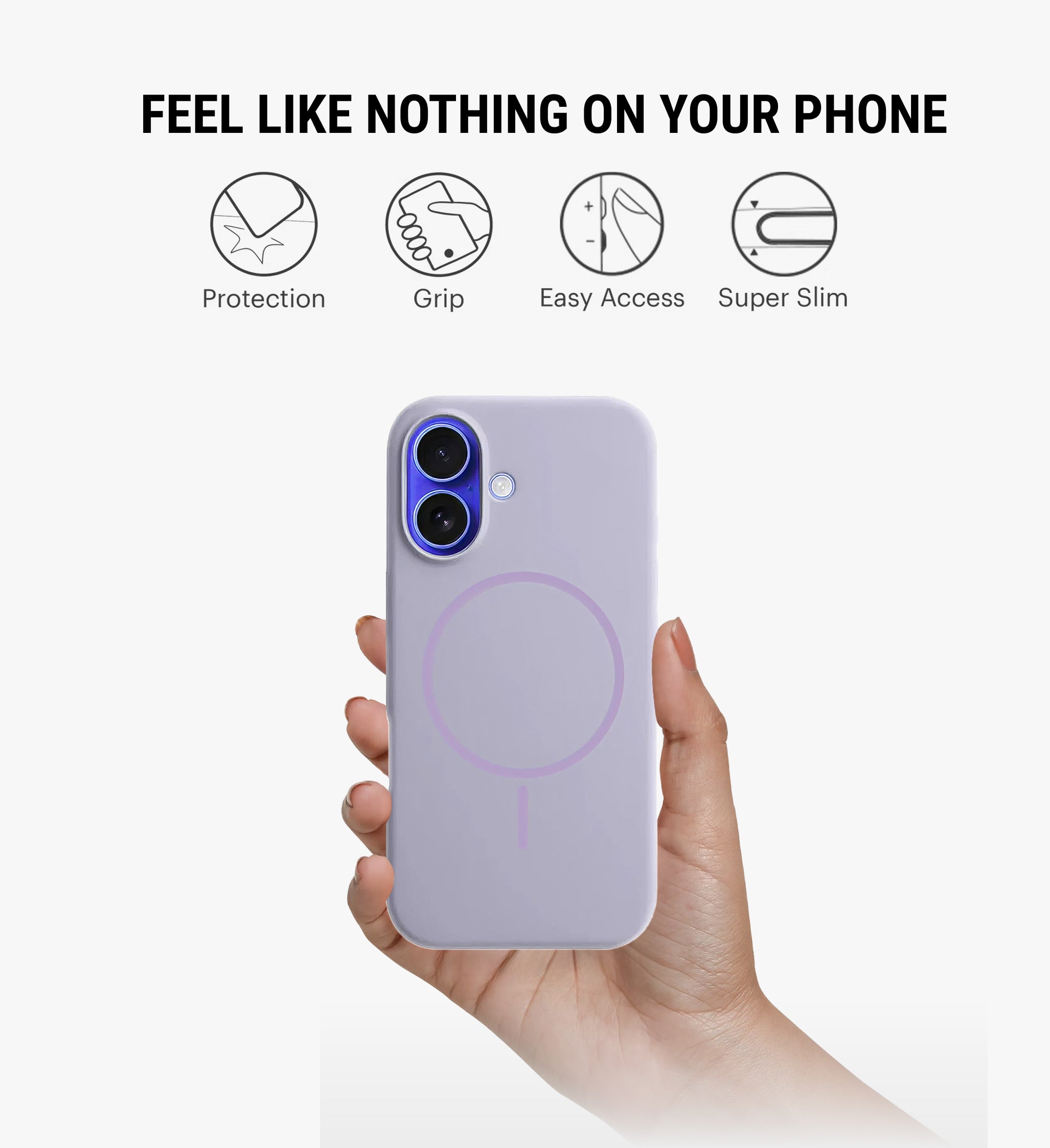 Silicone Magsafe Phone Case Cover for iPhone 16 Plus - Purple