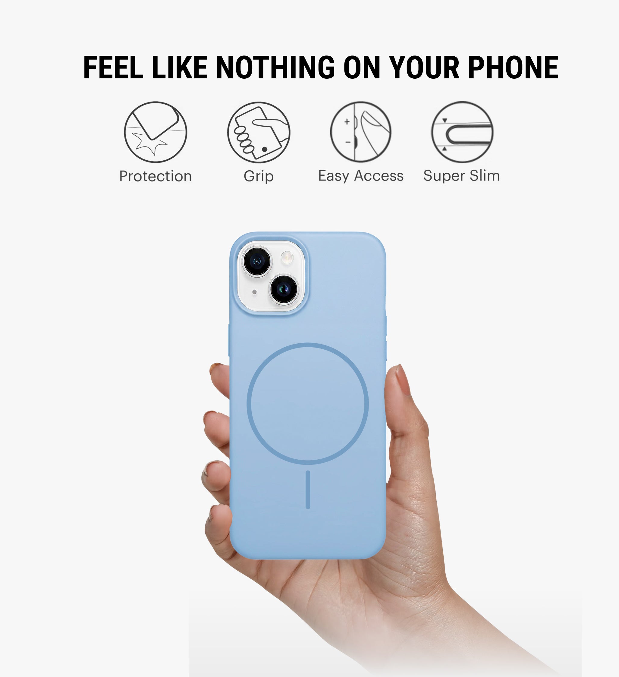 Silicone Magsafe Phone Case Cover for iPhone 15 - Blue