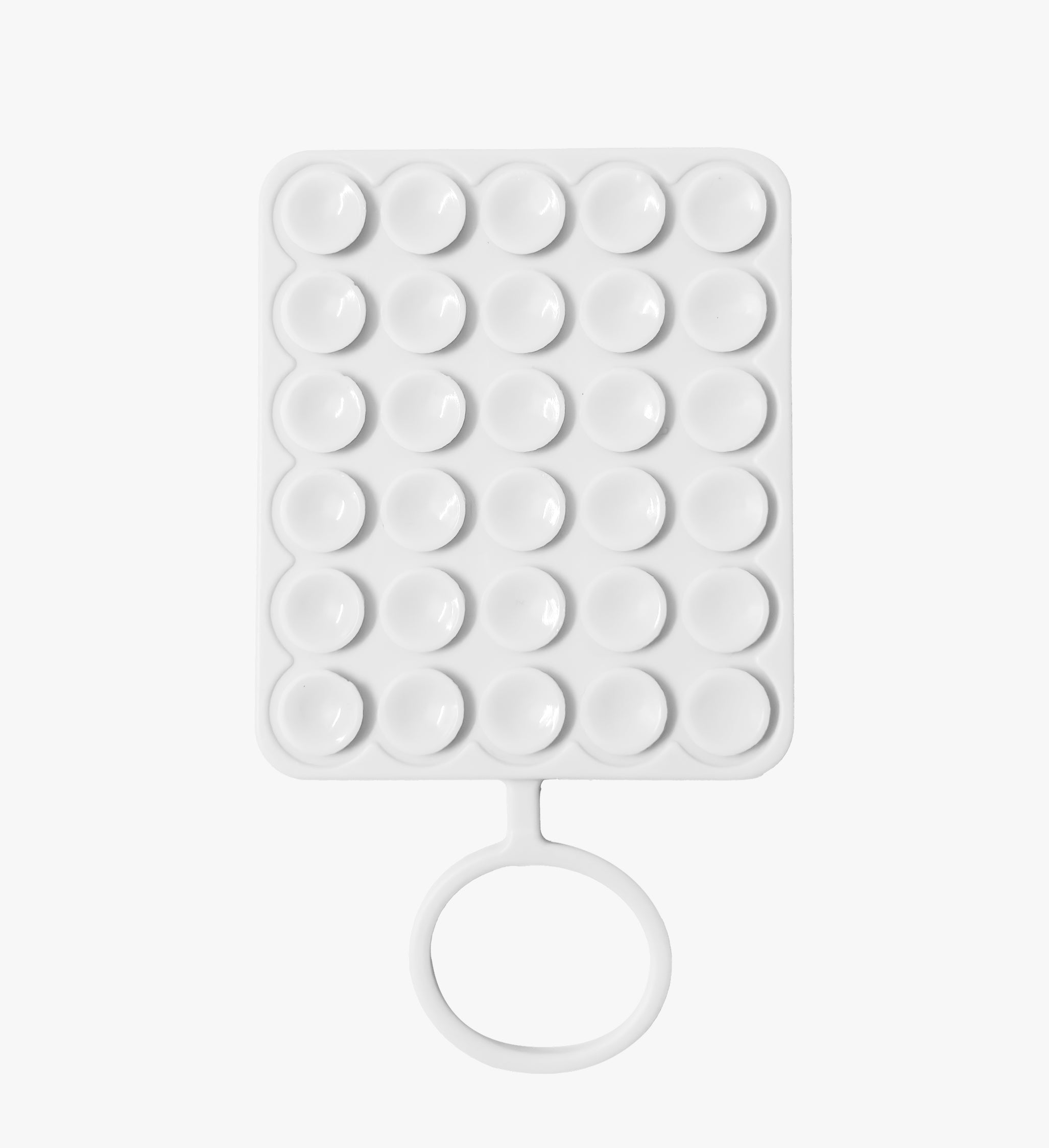 Double-Sided with Ring Silicone Suction Cup Phone Holder - White