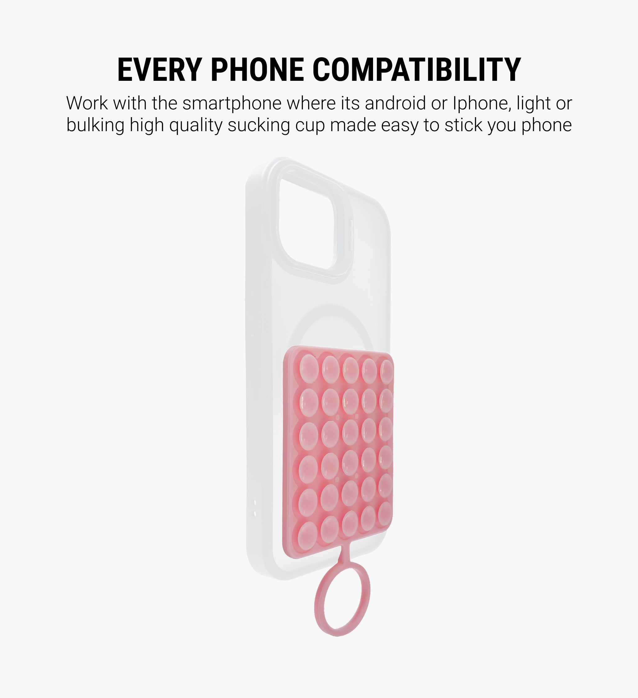 Double-Sided with Ring Silicone Suction Cup Phone Holder - Pink