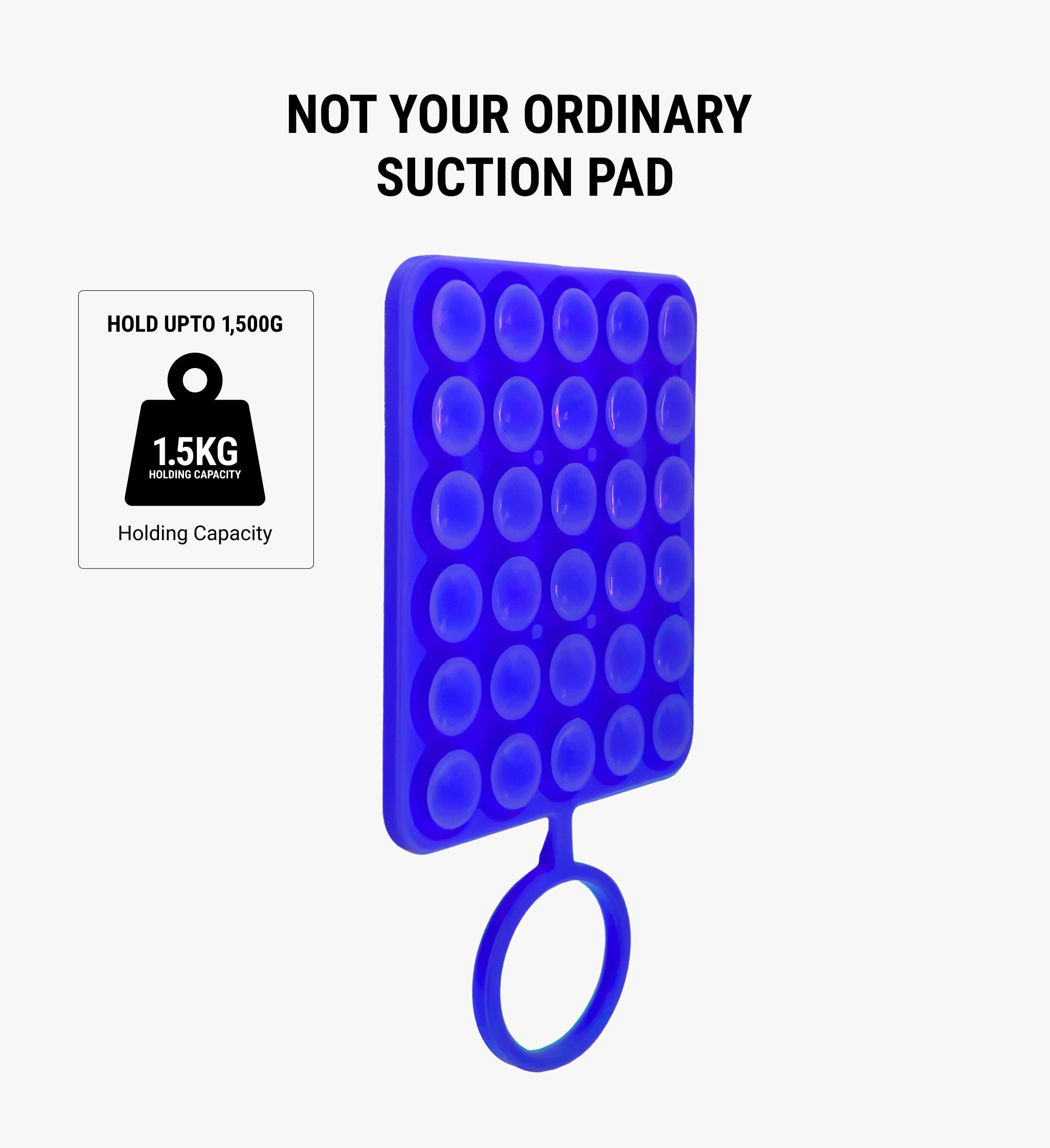 Double-Sided with Ring Silicone Suction Cup Phone Holder - Deep Blue