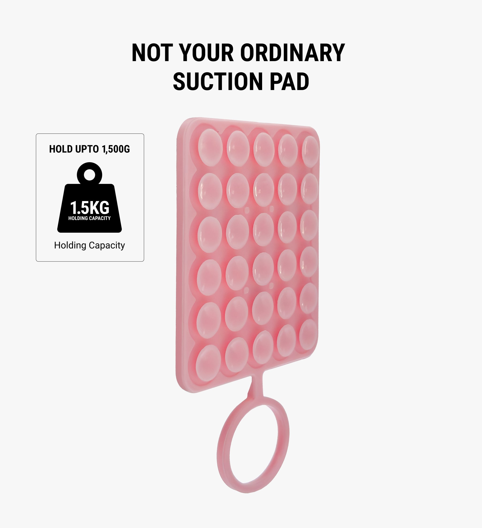 Double-Sided with Ring Silicone Suction Cup Phone Holder - Pink