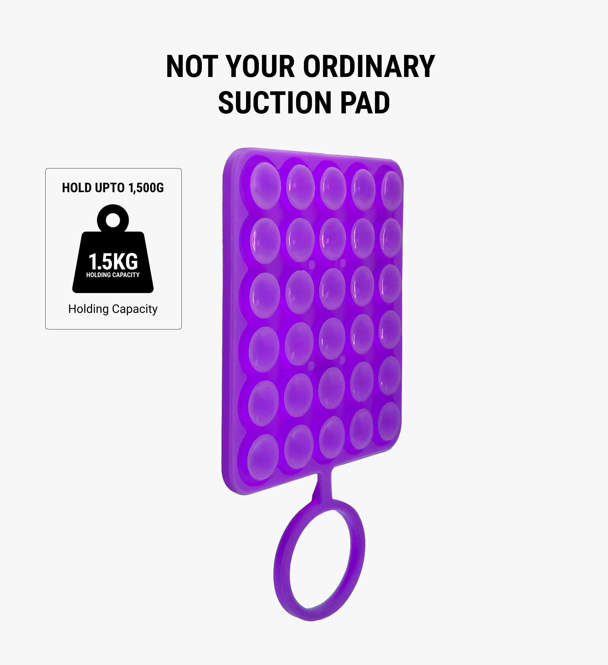 Double-Sided with Ring Silicone Suction Cup Phone Holder - Purple