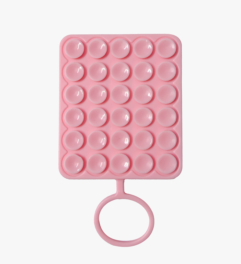 Double-Sided with Ring Silicone Suction Cup Phone Holder - Pink