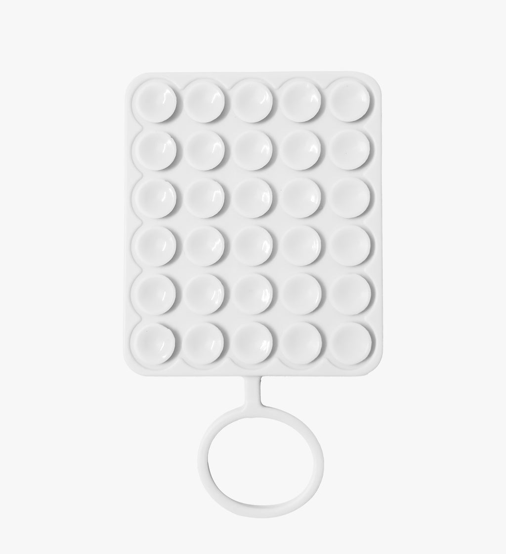 Double-Sided with Ring Silicone Suction Cup Phone Holder - White